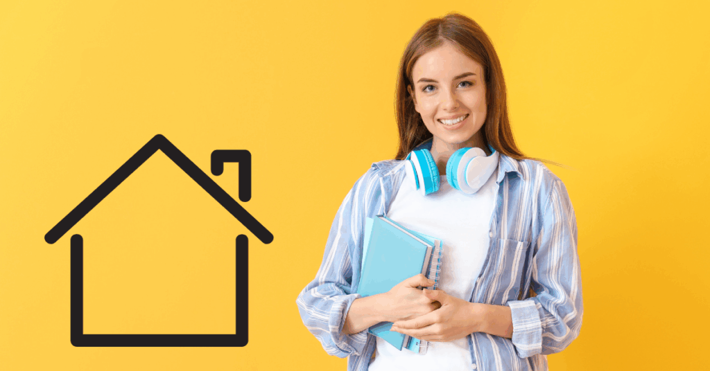 student căutând chirie în București într-un apartament modern