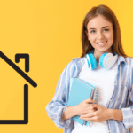 student căutând chirie în București într-un apartament modern